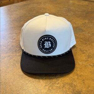 Back Nine Bullies Black and Cream Golf Hat